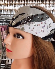 Gray Camo Rhinestone Bandana – Headband, Handmade One Of A Kind!