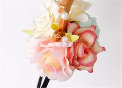 Women Girl Reindeer Deer Antlers Costume Brown Ear Rose Party Hair headband Prop