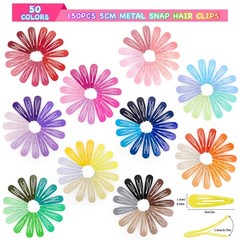150pcs Hair Clips, 50 Colors Hair Barrettes for Girls, 2 Inch Colorful Snap H…