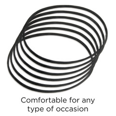 Women’S Ouchless Thin Hair Flat Narrow Headwrap, Black, 6 Count