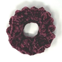 Merlot Sparkly Crochet Scrunchie