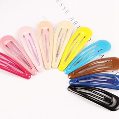 100PCS Colorful Enamel Hair Clips – 1.9″ Mixed Metal Snap Barrettes for Girls