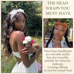 Bow Headbands for Women Wide Headbands Elastic Headwraps Knotted Hairband Rabbit