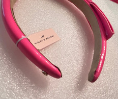 Violet & Brooks Paige Bow Faux Patent Leather Headband HOT PINK