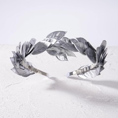 Silver Greek Leaf Crown – Handmade Medieval Laurel Headband Forest Elf God Circl