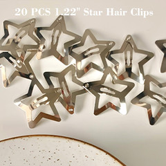 20 PCS 1.22″ Star Hair Accessories – Non-Slip Metal Snap Clips and Barrettes for