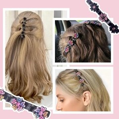 PreciRise 2 Pcs Sparkling Crystal Stone Braided 2 Count (Pack of 1), Color L