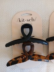 NEW Set of 6 kitsch Large Loop Claw Hair Clips Accessory Black Brown Tortoise 4”