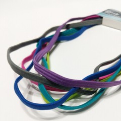 Goody Ouchless Elastic Headband 6 PCS Blue Teal Green Pink Purple Gray Headbands