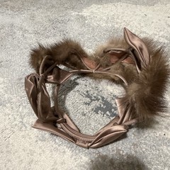 Vintage 50s Satin Bow Headband with Faux Fur Trim, Solid Women’s Accessory