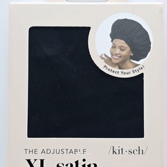 Lot Of 2 Kitsch The Adjustable XL Satin Bonnet Black