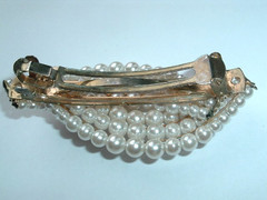 WEDDING WHITE PEARL SWIRL 3.5″ HAIR BARRETTE NWT