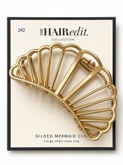 The HAIR edit Curated collection Gilded Mermaid Large Shell Claw Clip – Gold