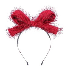 Motique Accessories Soft Fringe Wired Bow Headband for Women and Girls