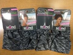 4 Pack: Scunci Everyday & Active Space Dye Headwrap, Black/White 0771-R9P4a