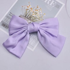 Fashion Solid Color Satin Ribbon Hairgrips Big Large Bow Hairpin For Women Girls