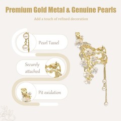 Flower Hair Clips for Women, Floral Claw 1 Count (Pack of 1), Gold