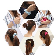 5-100 X Velvet Hair Elastics Women Girl Hair Scrunchies Hair Bands Hair Ties Lot