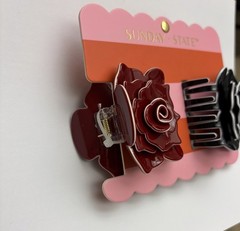NWT Sunday State Floral Hair Claw Clips set of 2