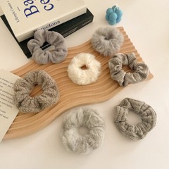 7x Velvet Plush Hair Scrunchies Elastic Hair Rope Ties Ponytail Holder Headband
