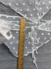 2x Headwrap Set Womens One Size White Lace Sheer Polka Dot Mesh Hair Scarf