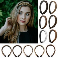 Women Braided Synthetic Plait Plaited Elastic Hair Accessories Band Headband US