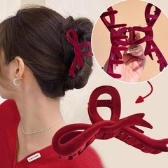 3PCS Red Velvet Bow Hair Clips for Women 1 Count (Pack of 1), Multicolor