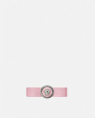 NWT Versace Pink Ribbon Medusa Greca Logo Bow Hair Clip