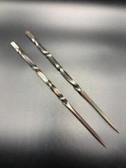 Custom Hand Forged Steel Picks Set of 2 – Twisted Metal Ice Pick Hair Pin Tool