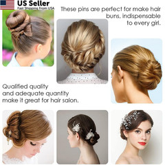 IKOCO 2.4 inch U Shaped Hair Pins for Women, Bun 1 Count (Pack of 80), Brown
