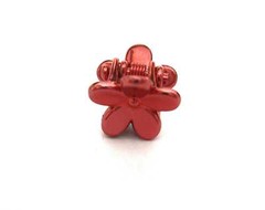 Micro mini extra tiny metalic colored flower acrylic hair claw clip