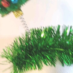 Festive Scrunci Tree Headband Green Tinsel Bouncy Springs Metal Bell Balls