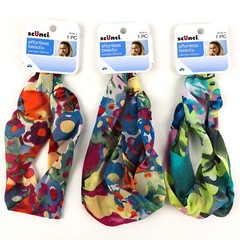 3-PK Scunci Headwrap Hair Wrap Fashion Floral Comfy Lightweight Summer 38792-A