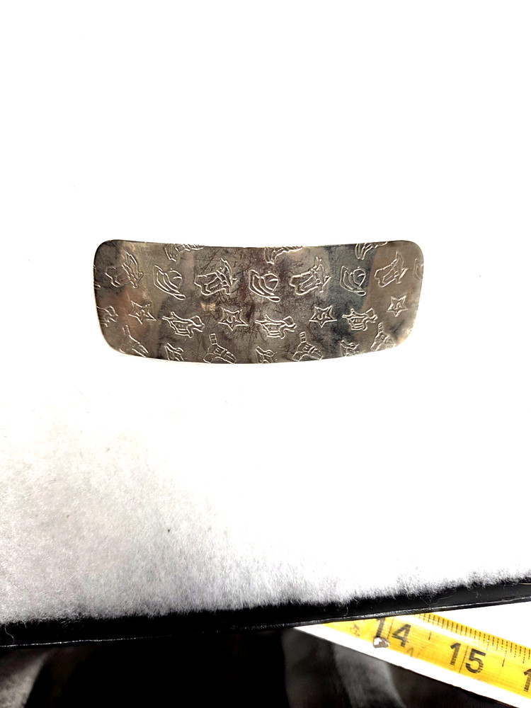 Vtg silver tone Cowboy Country Western design Hair Barrette