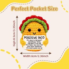 Positive Crochet Taco Birthday Gifts for Women Men Handmade Emotional Support
