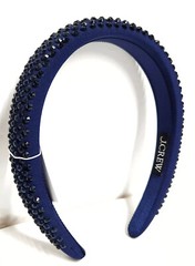 NEW J.Crew Rhinestone Studded Headband Dark Evening Blue Embellished One Size