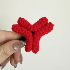 1pc Red Angry Duckbill Hair Clip Crochet Yarn Side Clip Barrette – NEW