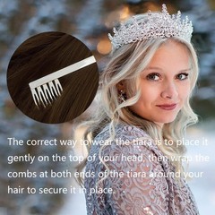 Tiara and Crown for Women Crystal Queen Crown Rhinestone Tiara for Girl Bride We