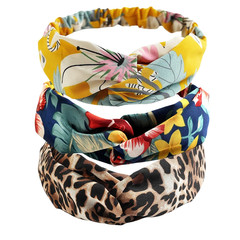Fashion Women Girls Summer Bohemian Hair Bands Print Headbands Vintage Cross Tur