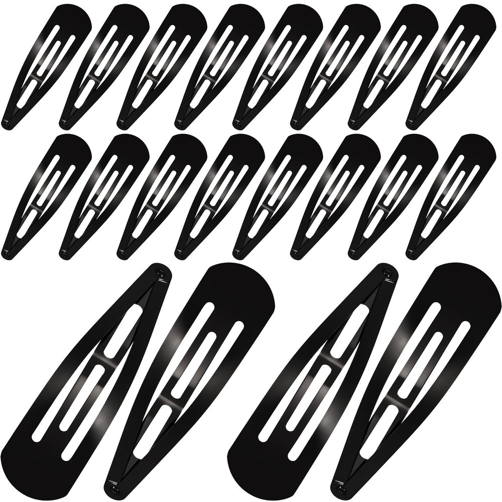 WILLBOND 30 Pieces 3.1 Inch Large Metal Snap Hair 1 Count (Pack of 30), Black