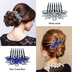 flower rhinestone hair comb is 10*11.3ccm/4*4.4″, pink, blue, white, yellow,…