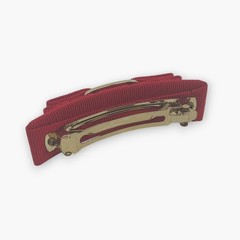 Salvatore Ferragamo Vintage Vara Bow Hair Barrette Clip Red Gold-tone