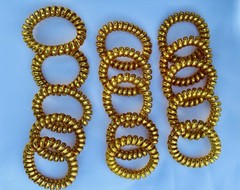 15 Pcs Gold Spiral Coil Hair ties Dent free Hold Kids &Adult Elastic Hair Tie
