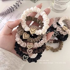 50pcs hair bands.heart shaped daily wear strong hair ties