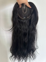 6.3″x6.3″Lace Frontal Water Wave Synthetic Hair Topper for Women Clip in 22″