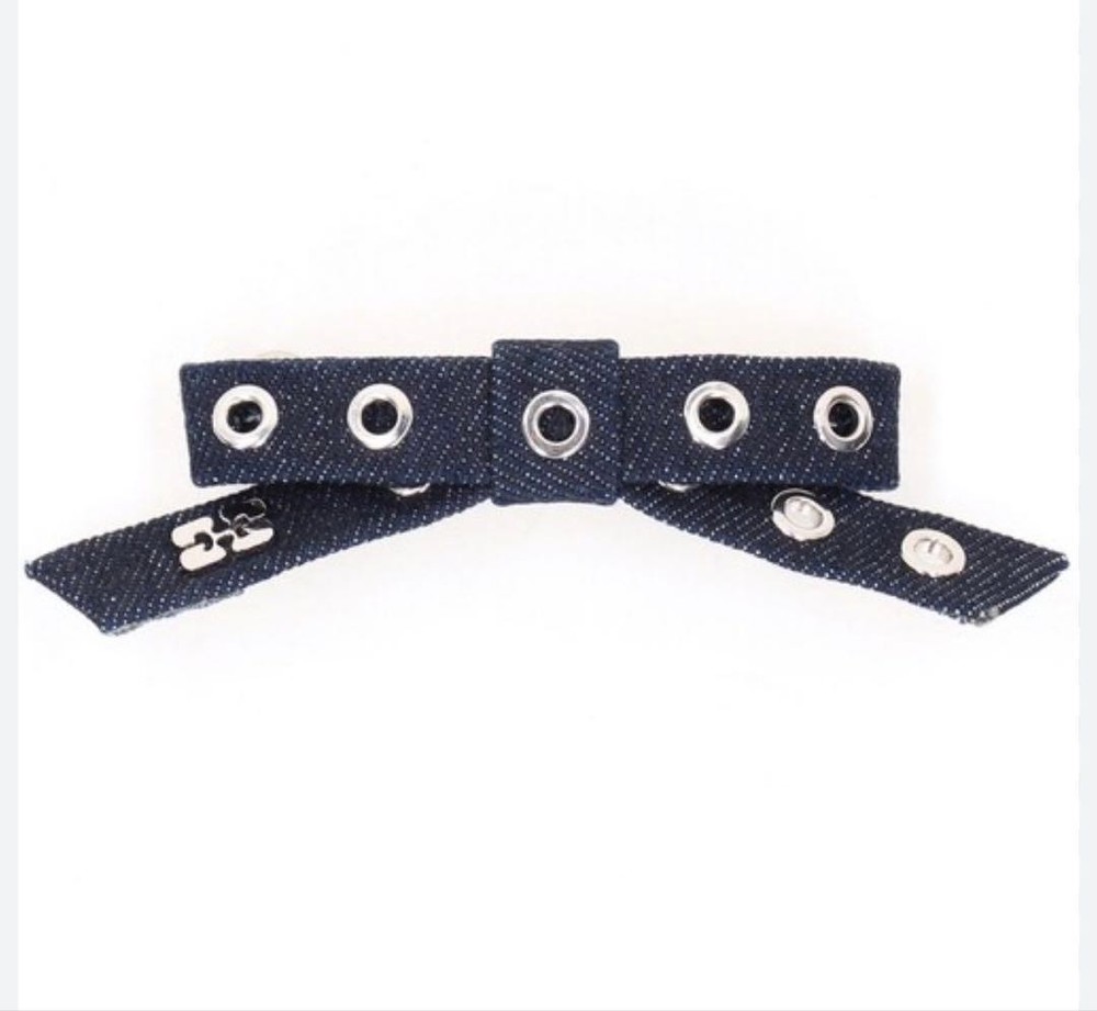 GANNI Denim Eyelet Barrette Hair Accessory – Spring/Summer 2025