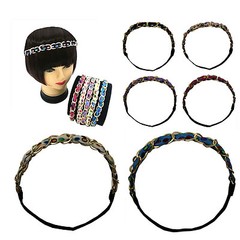 Polka Dots with Gold Chain Hairband Headband w/Elastic Band Color Assorted