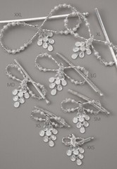 Lilla Rose Penelope Peacock Silver Flexi Hair Clip FX-3098 M (Medium)