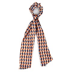 Nollia 4 Sets Geometric Print Scrunchies With Matching Hair Ties, Satiny Fabric