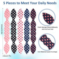 Lnngub 5 Pcs Deft Hairs Bun Maker French Donut Polka Dot 1 Count (Pack of 5)